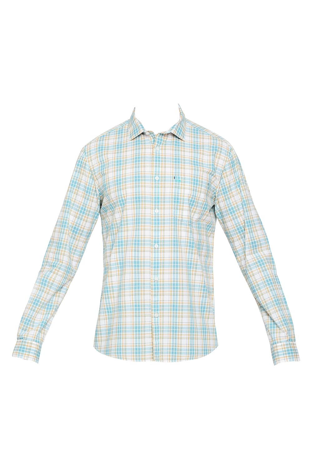 BASICS SLIM FIT COTTON CHECKS SHIRT