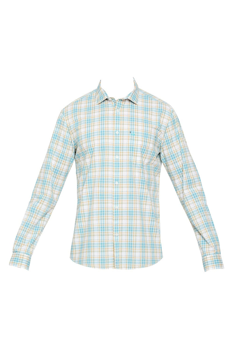 BASICS SLIM FIT COTTON CHECKS SHIRT