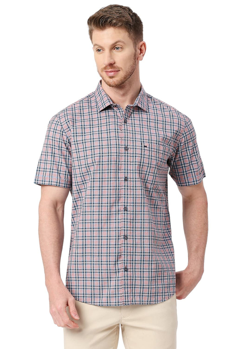 BASICS SLIM FIT COTTON CHECKS SHIRT