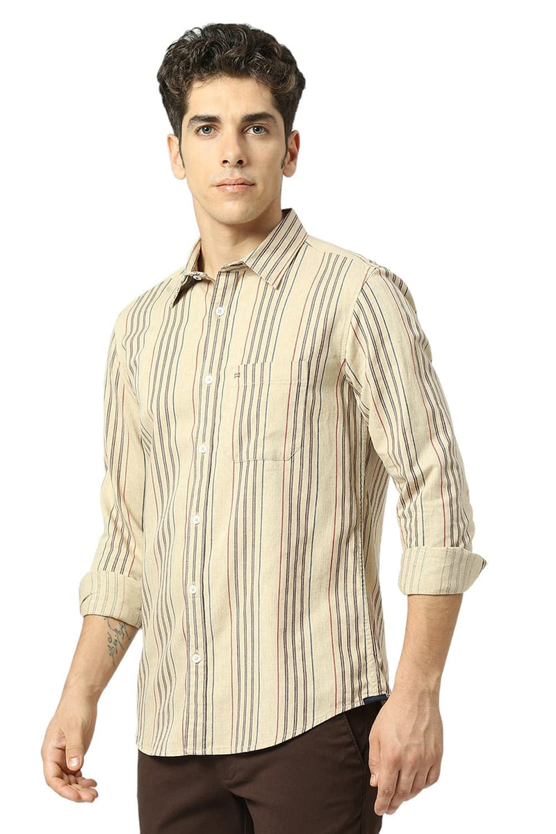 SLIM FIT COTTON OXFORD CHECKS SHIRT