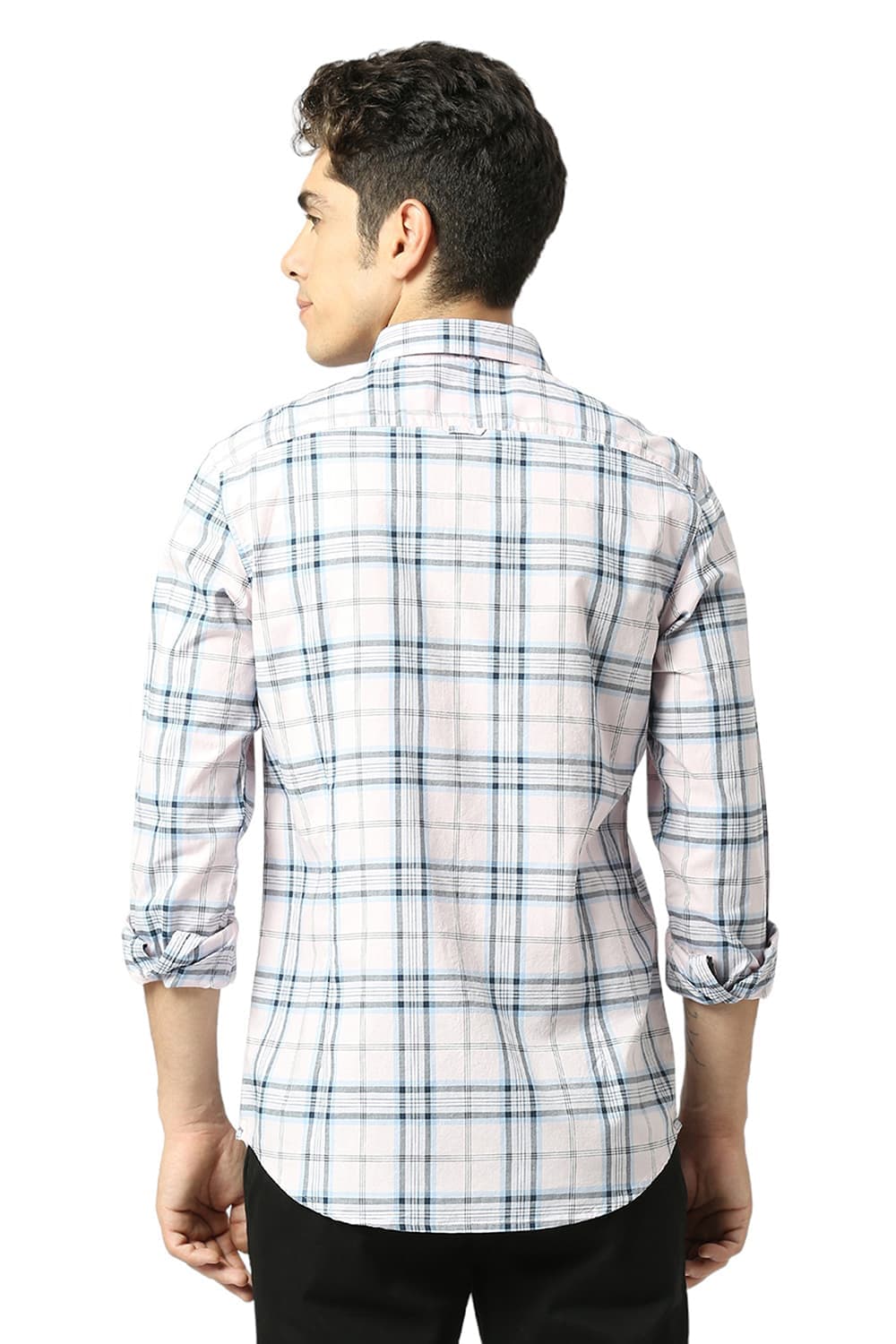 SLIM FIT COTTON OXFORD CHECKS SHIRT