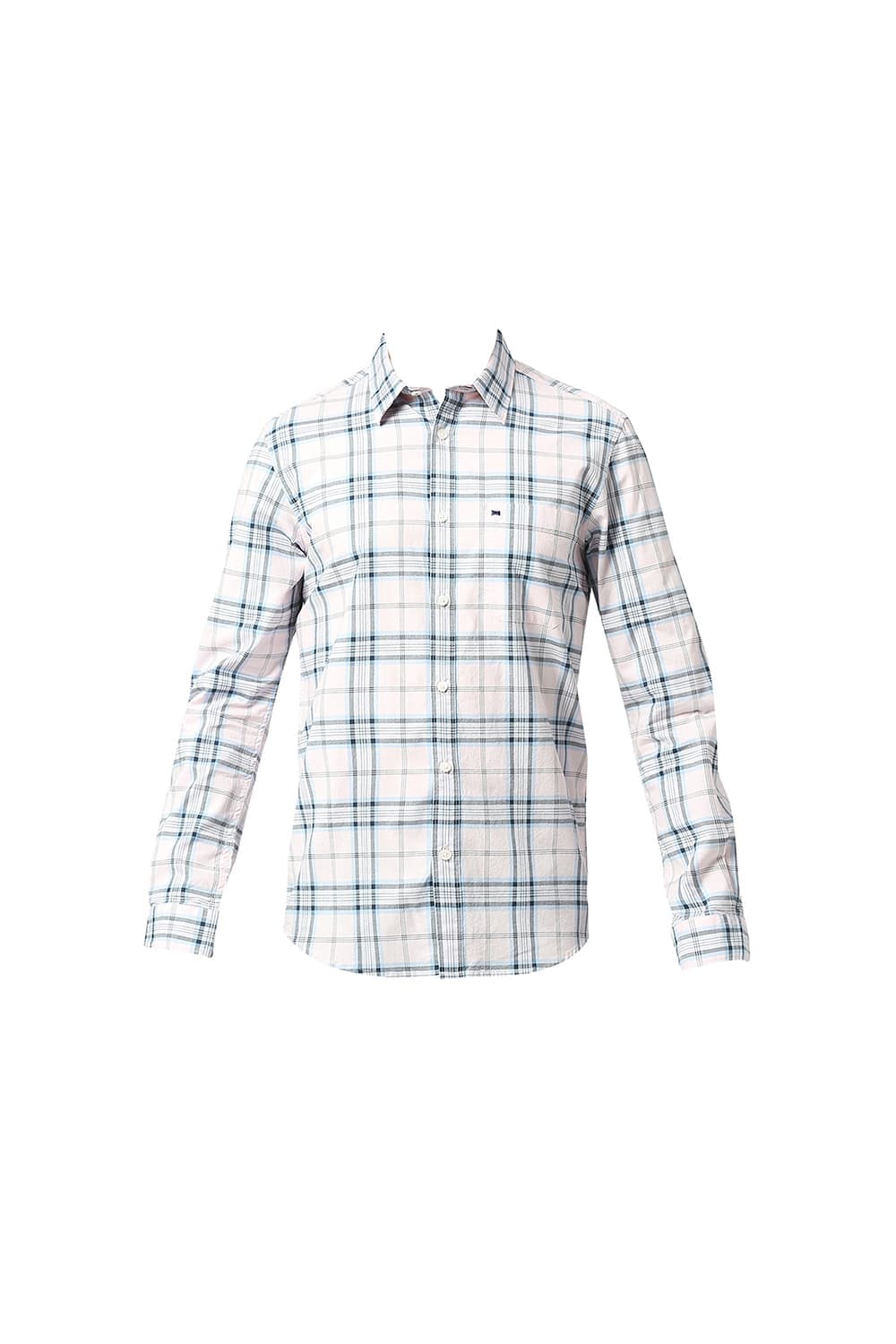 SLIM FIT COTTON OXFORD CHECKS SHIRT