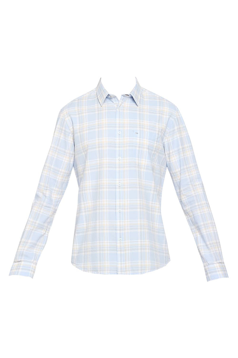 BASICS SLIM FIT COTTON OXFORD CHECKS SHIRT