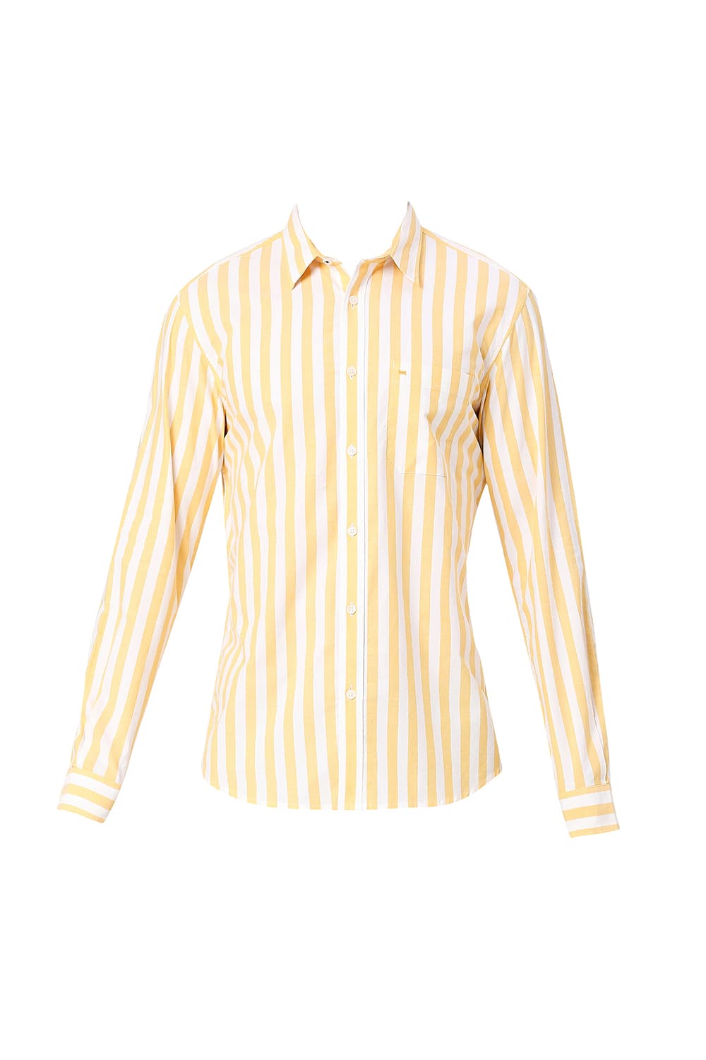 BASICS SLIM FIT COTTON OXFORD STRIPES SHIRT