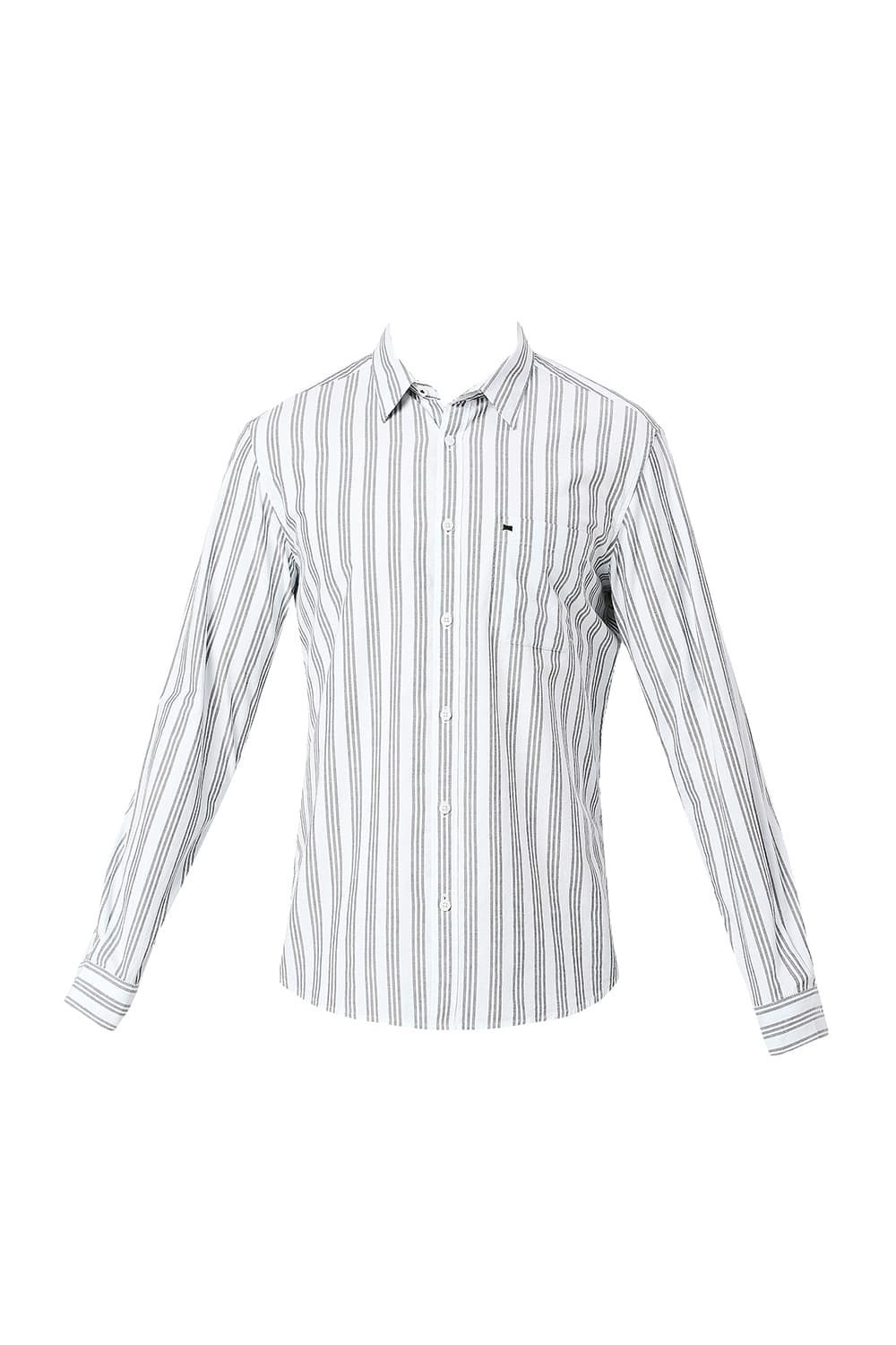 BASICS SLIM FIT COTTON OXFORD STRIPES SHIRT