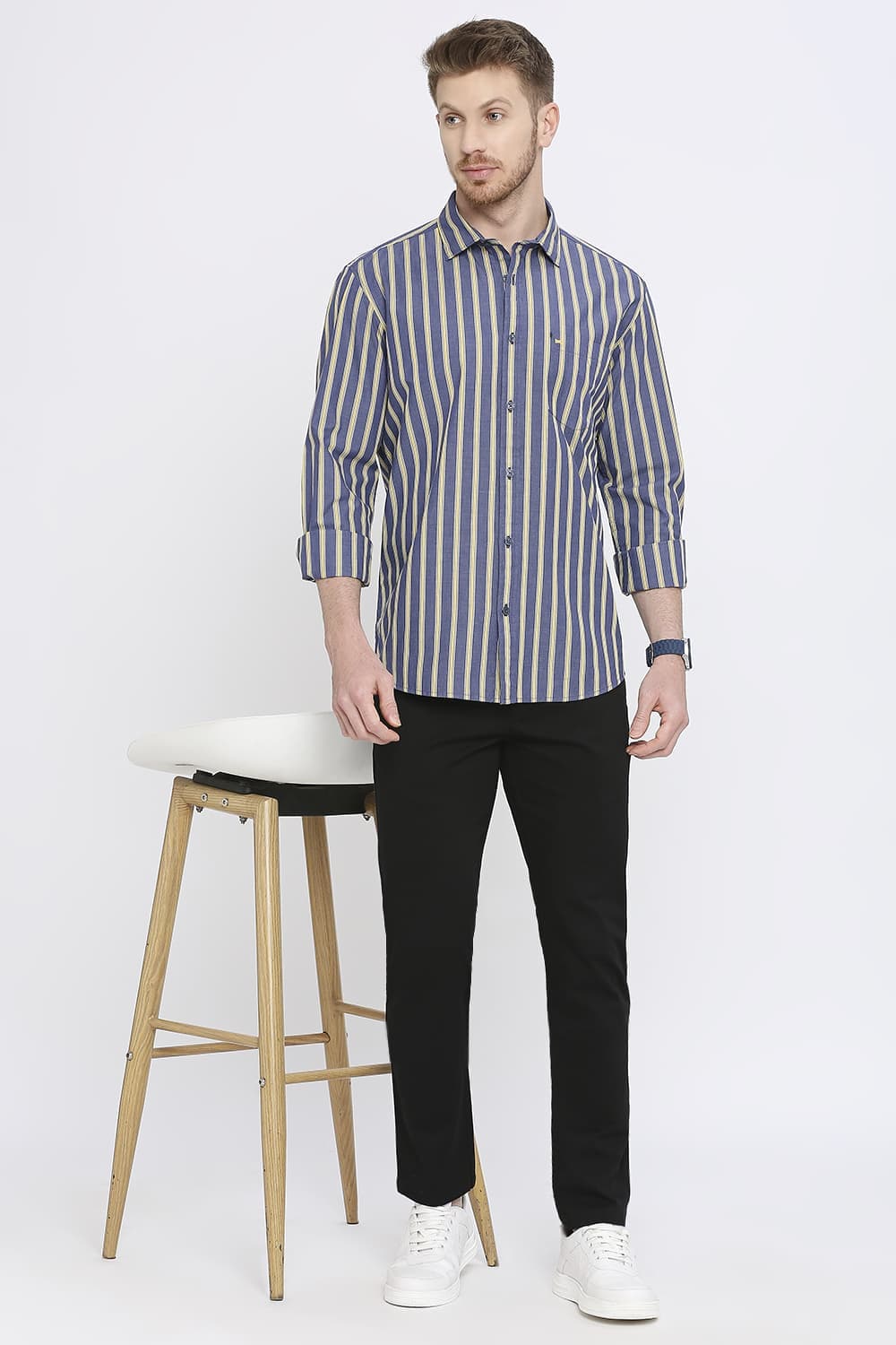 Slim Fit Cotton Stripe Shirt