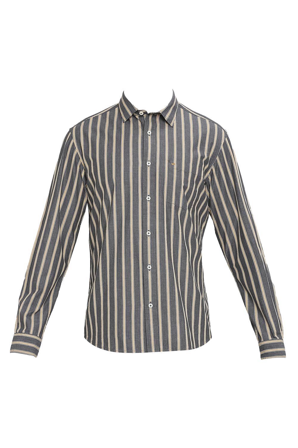 BASICS SLIM FIT COTTON STRIPE SHIRT