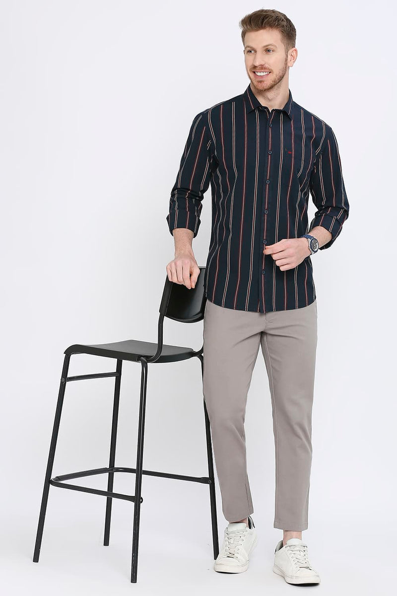 Slim Fit Cotton Stripe Shirt