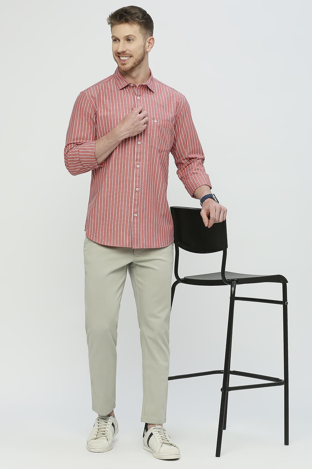 Slim Fit Cotton Stripe Shirt