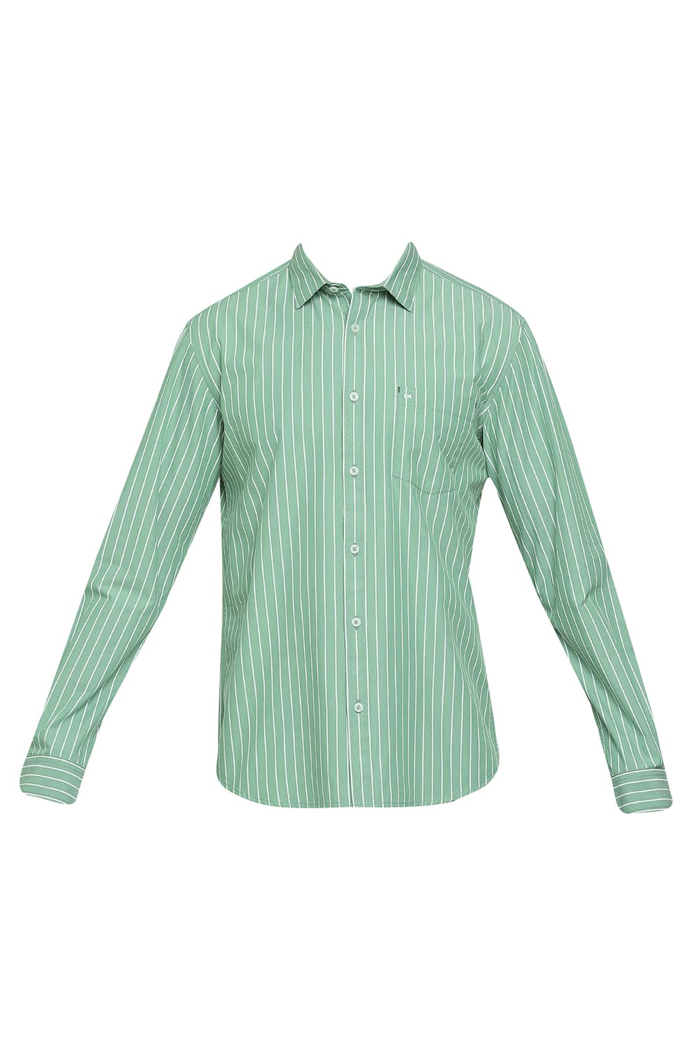 BASICS SLIM FIT COTTON STRIPE SHIRT