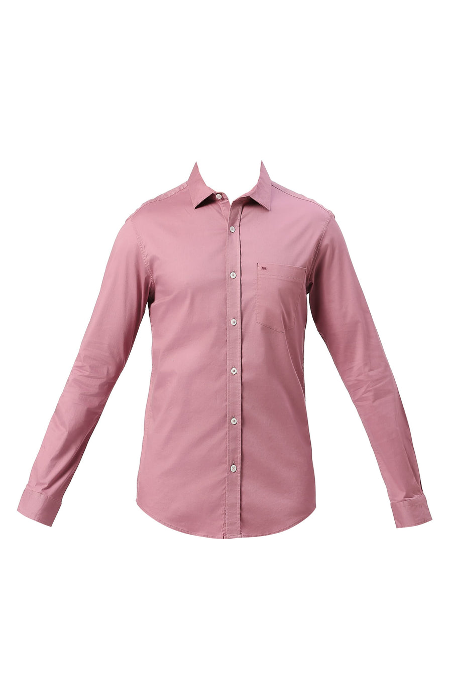 BASICS SLIM FIT LILAS PINK COTTON TWILL SHIRT