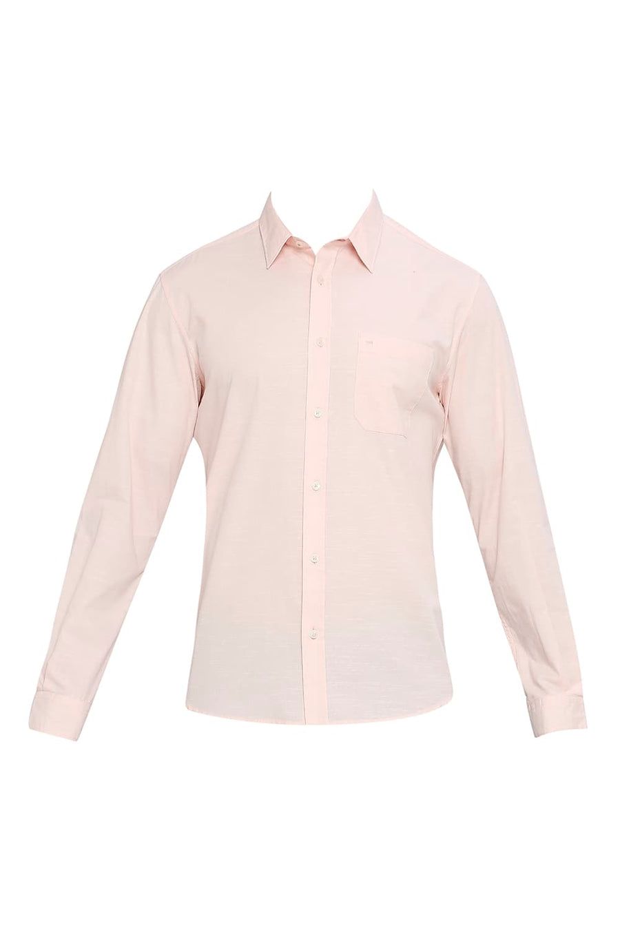 BASICS SLIM FIT QUARTZ PINK COTTON SLUB SHIRT