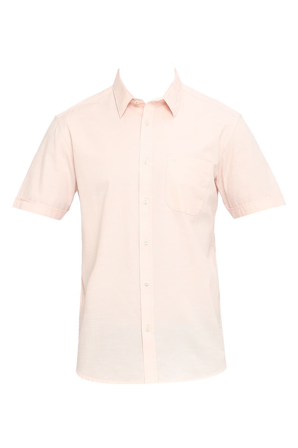 BASICS SLIM FIT COTTON SLUB HALFSLEEVES SHIRT