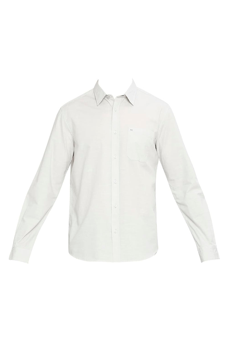 BASICS SLIM FIT COTTON SLUB SHIRT