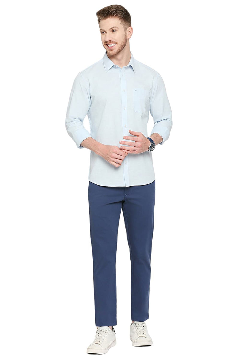 BASICS SLIM FIT COTTON SLUB SHIRT