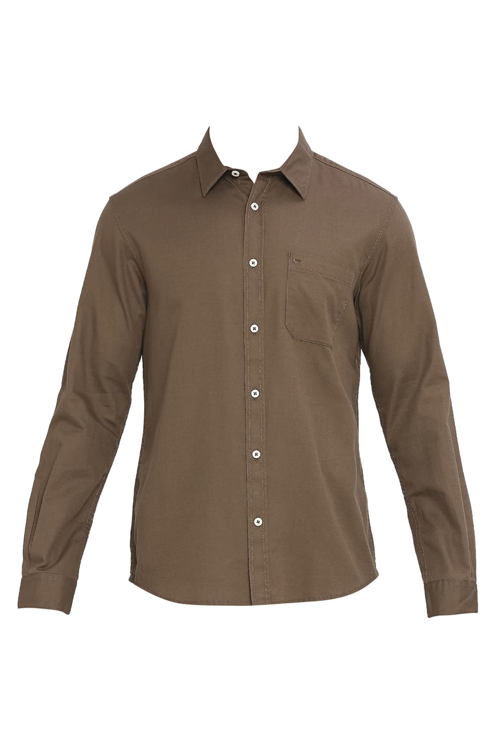 BASICS SLIM FIT COTTON BROKEN TWILL SHIRT