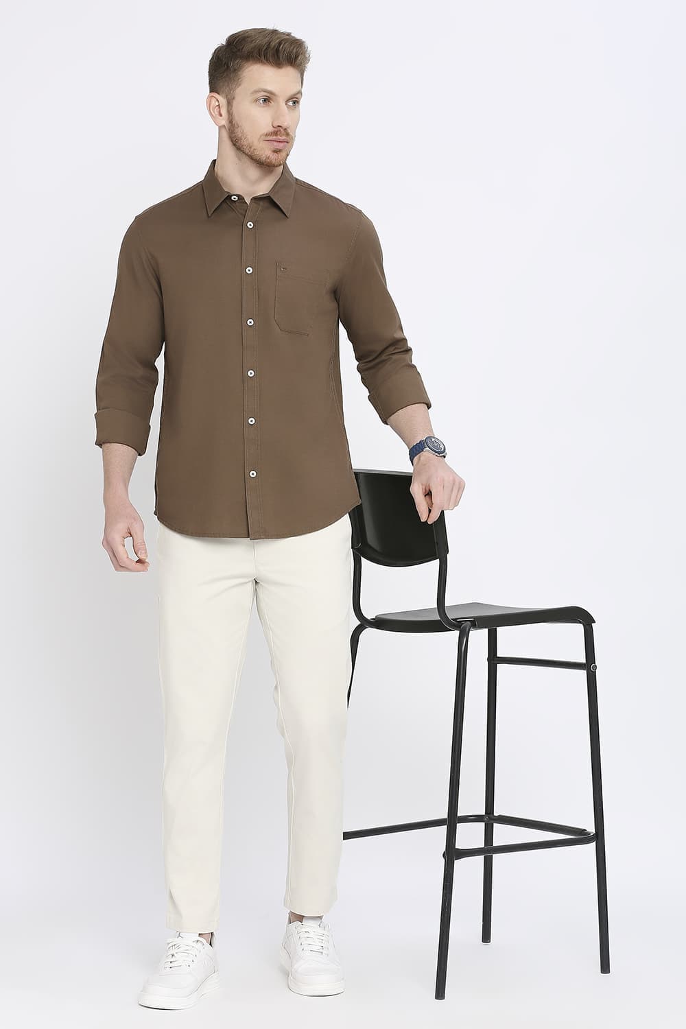 Slim Fit Cotton Broken Twill Shirt