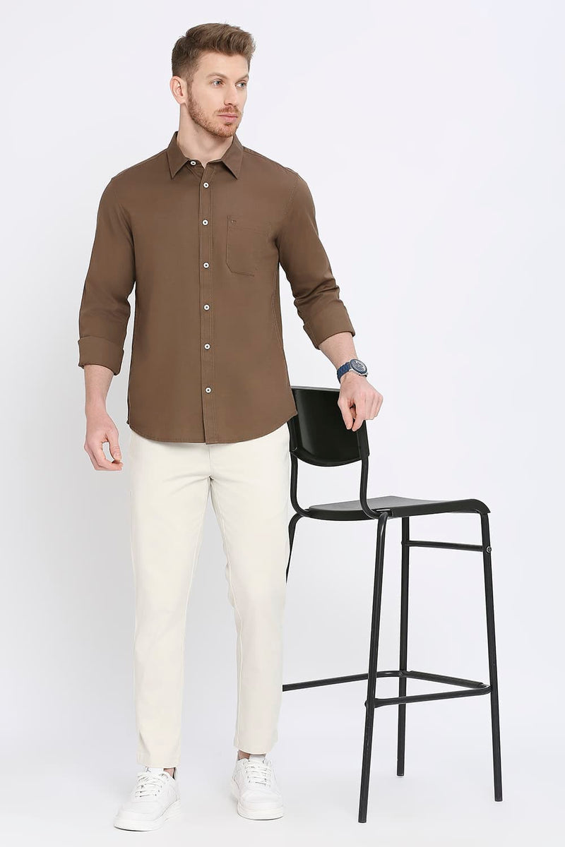 Slim Fit Cotton Broken Twill Shirt