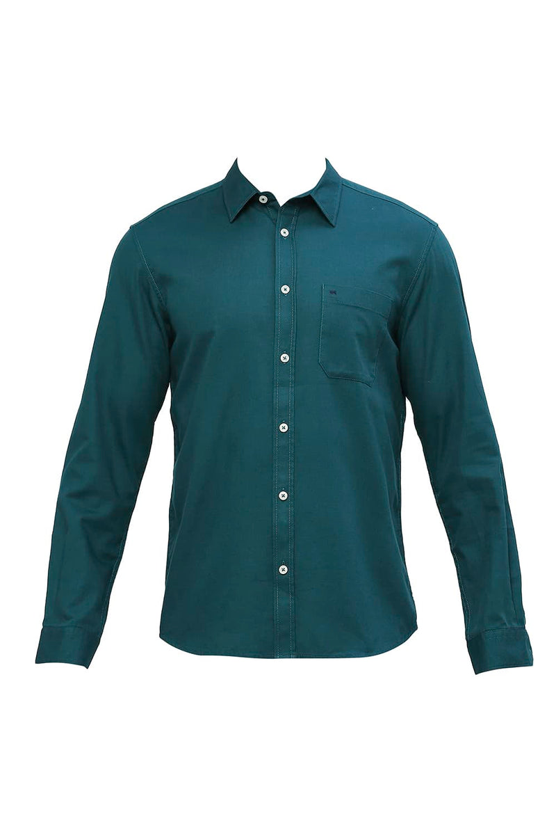 BASICS SLIM FIT COTTON BROKEN TWILL SHIRT