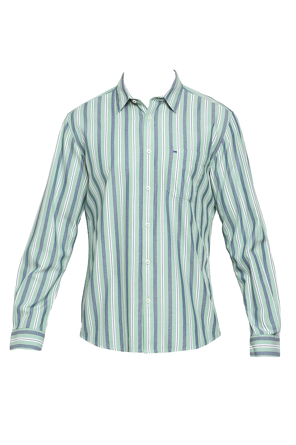 BASICS SLIM FIT COTTON STRIPE SHIRT