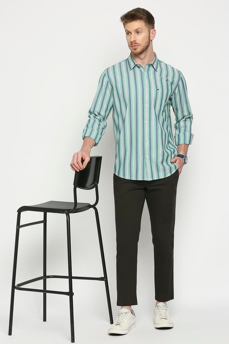 Slim Fit Cotton Stripe Shirt