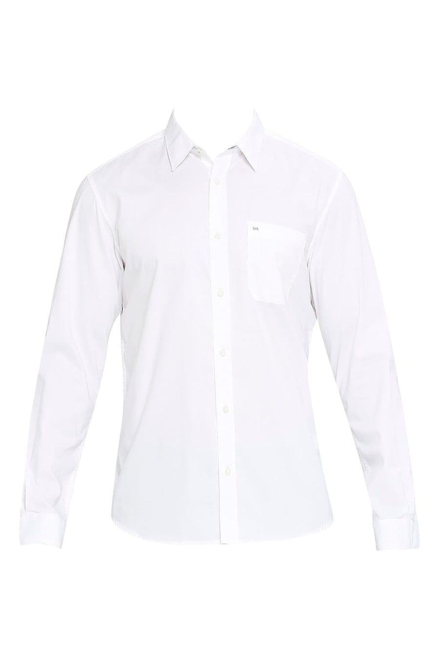 BASICS SLIM FIT CLOUD WHITE COTTON OXFORD SHIRT