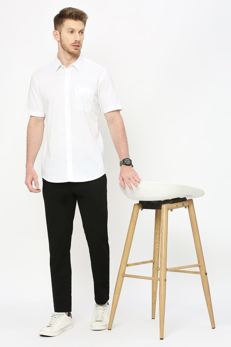 Slim Fit Cotton Oxford Halfsleeves Shirt