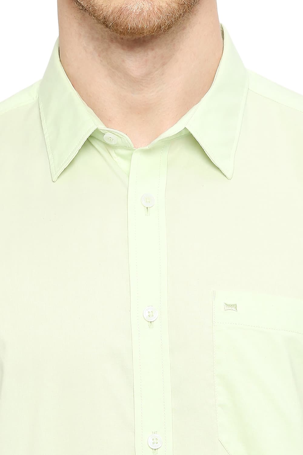 BASICS SLIM FIT COTTON OXFORD HALFSLEEVES SHIRT