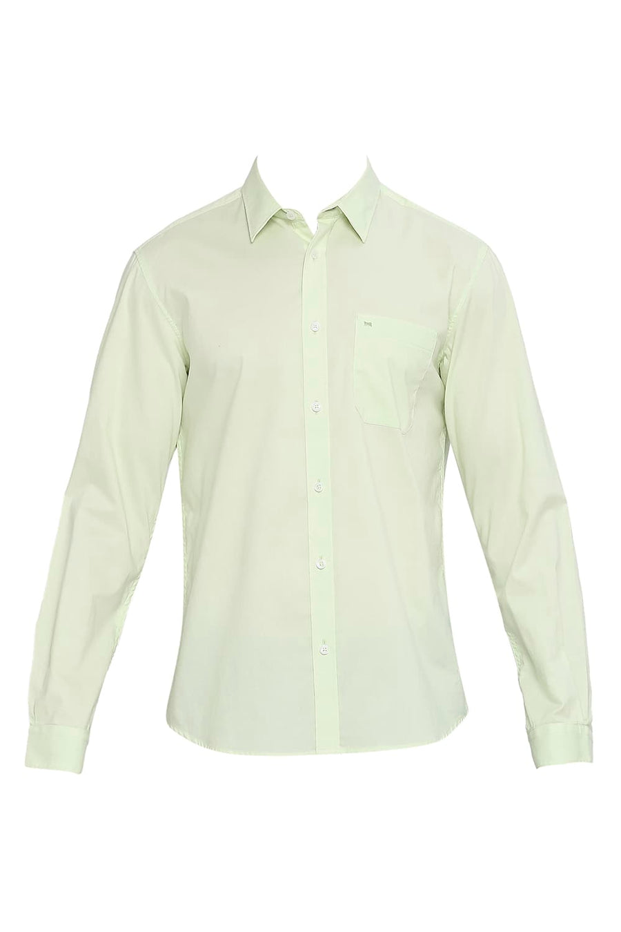 BASICS SLIM FIT LIGHT GRASS GREEN COTTON OXFORD SHIRT