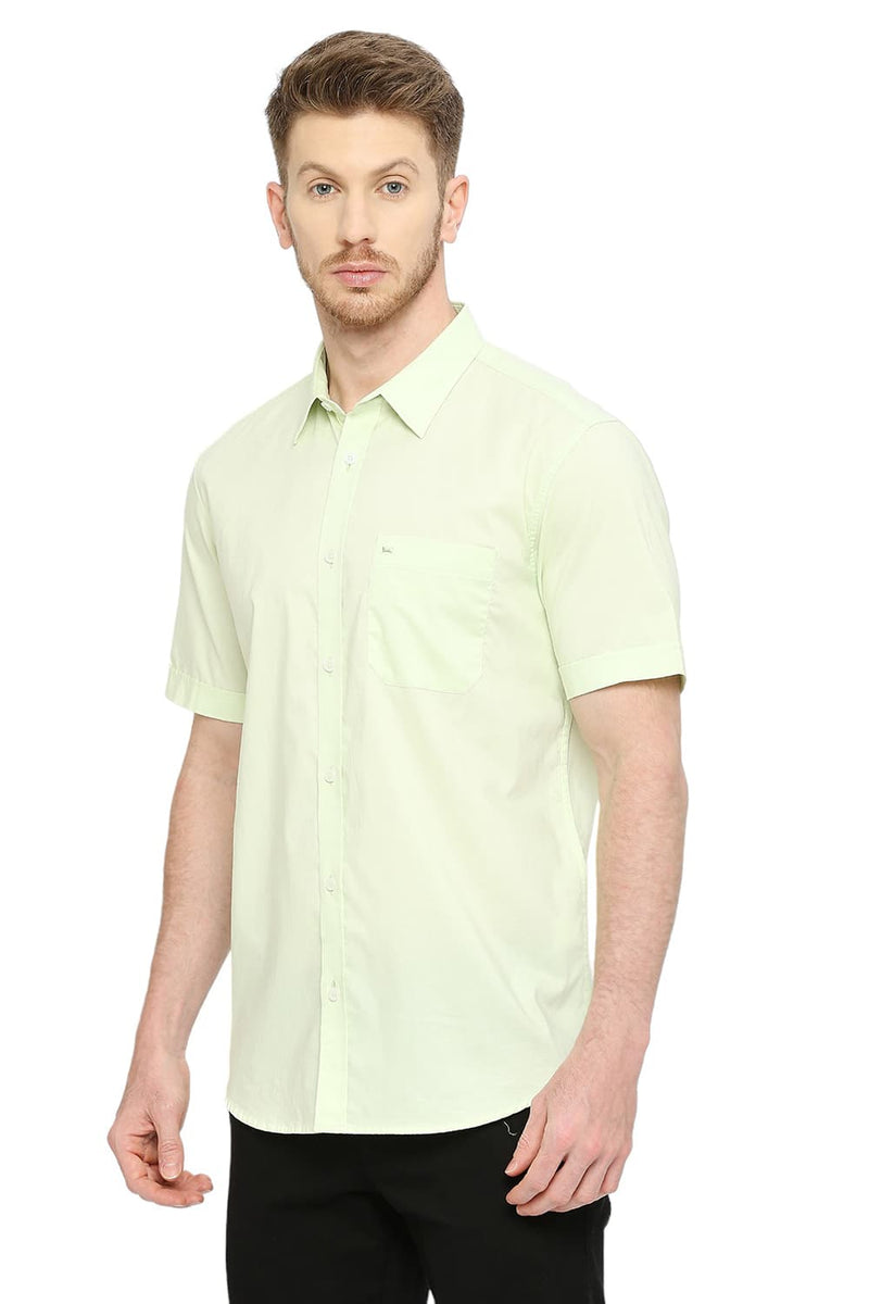 BASICS SLIM FIT COTTON OXFORD HALFSLEEVES SHIRT