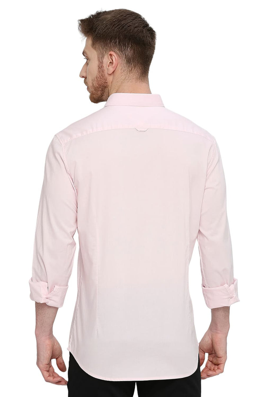 BASICS SLIM FIT CRYSTAL PINK COTTON OXFORD SHIRT