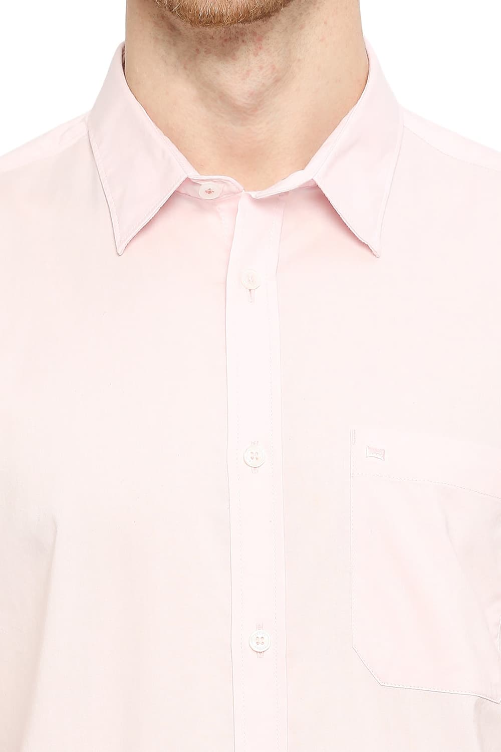 BASICS SLIM FIT COTTON OXFORD HALFSLEEVES SHIRT