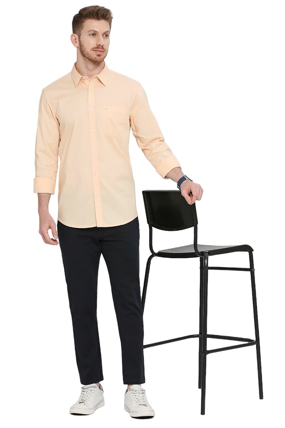 BASICS SLIM FIT COTTON OXFORD SHIRT