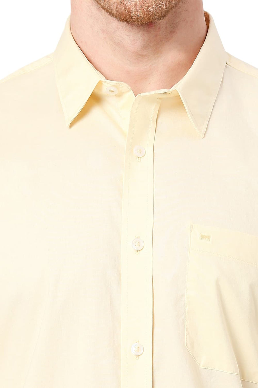 BASICS SLIM FIT LIME LIGHT YELLOW COTTON OXFORD SHIRT