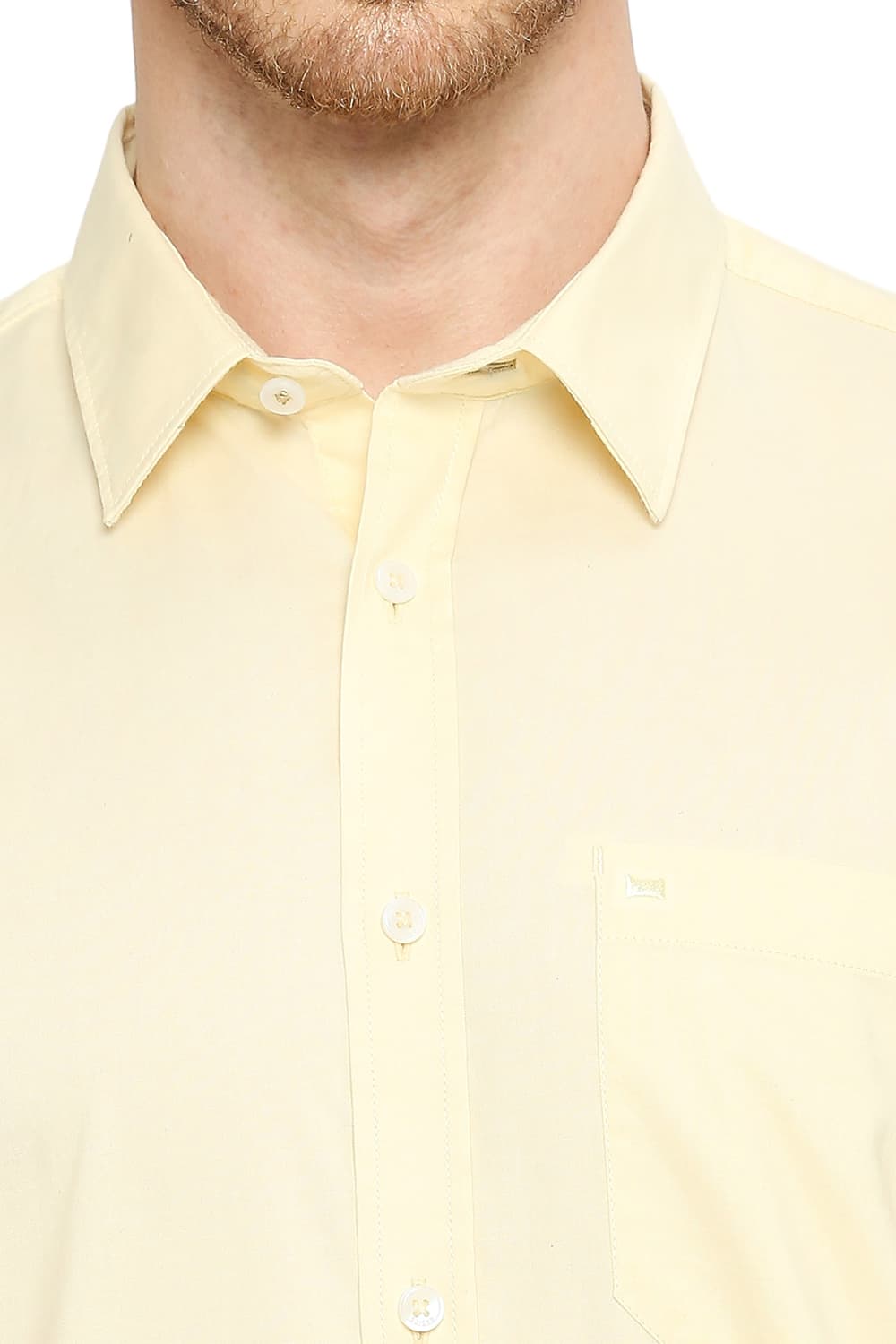 BASICS SLIM FIT COTTON OXFORD HALFSLEEVES SHIRT