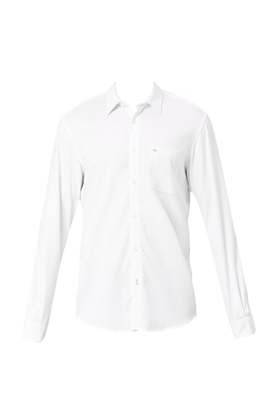 BASICS SLIM FIT BONE WHITE TENCEL POLYESTER STRETCH DOBBY SHIRT