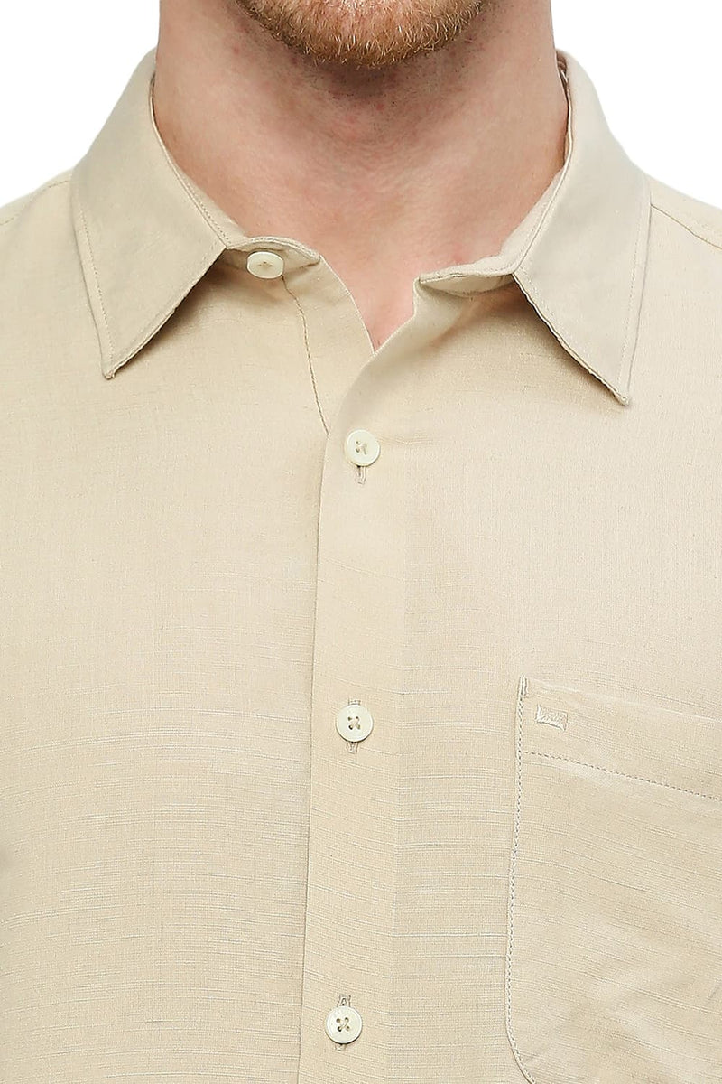 BASICS SLIM FIT VISCOSE LINEN SHIRT