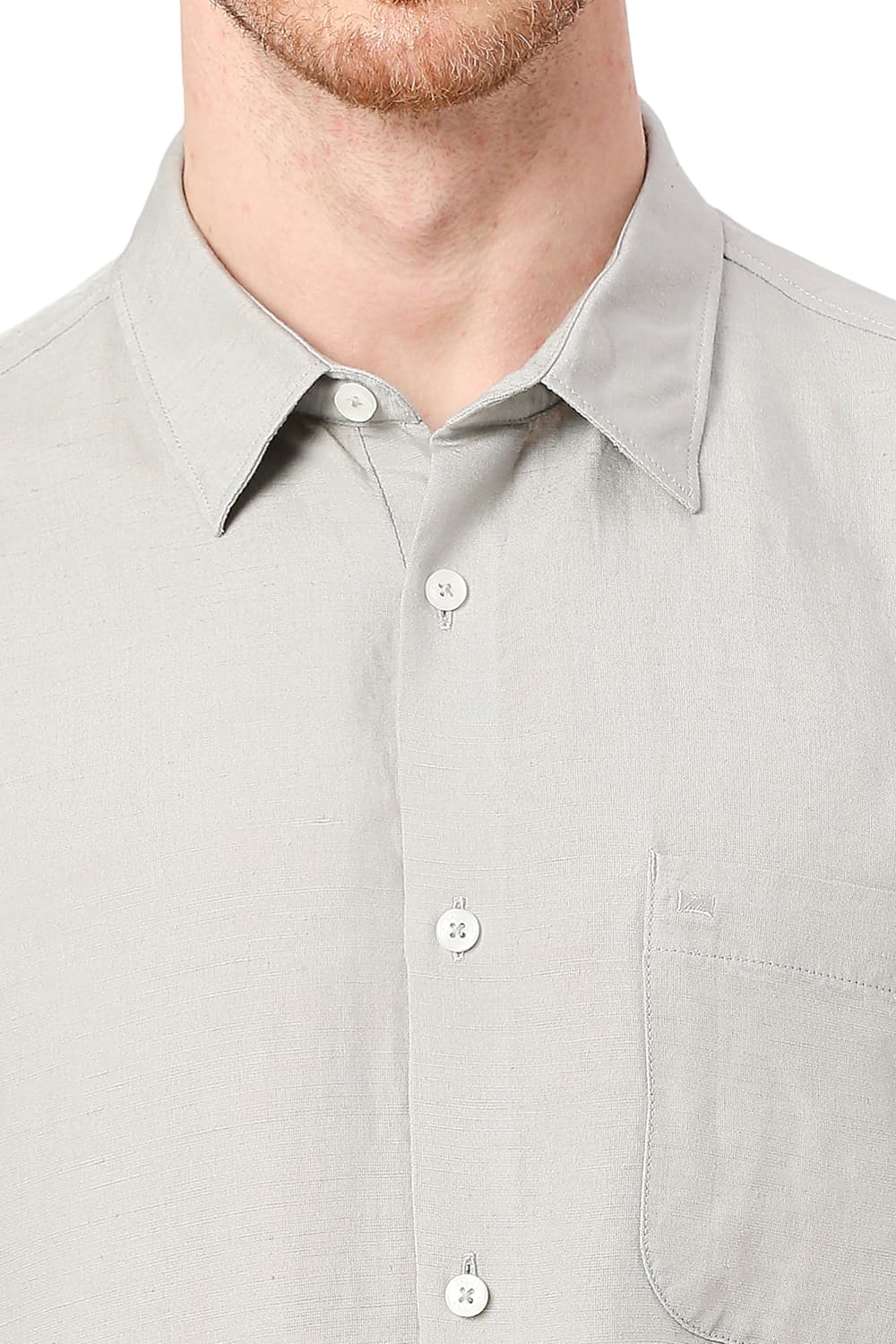 BASICS SLIM FIT VISCOSE LINEN SHIRT