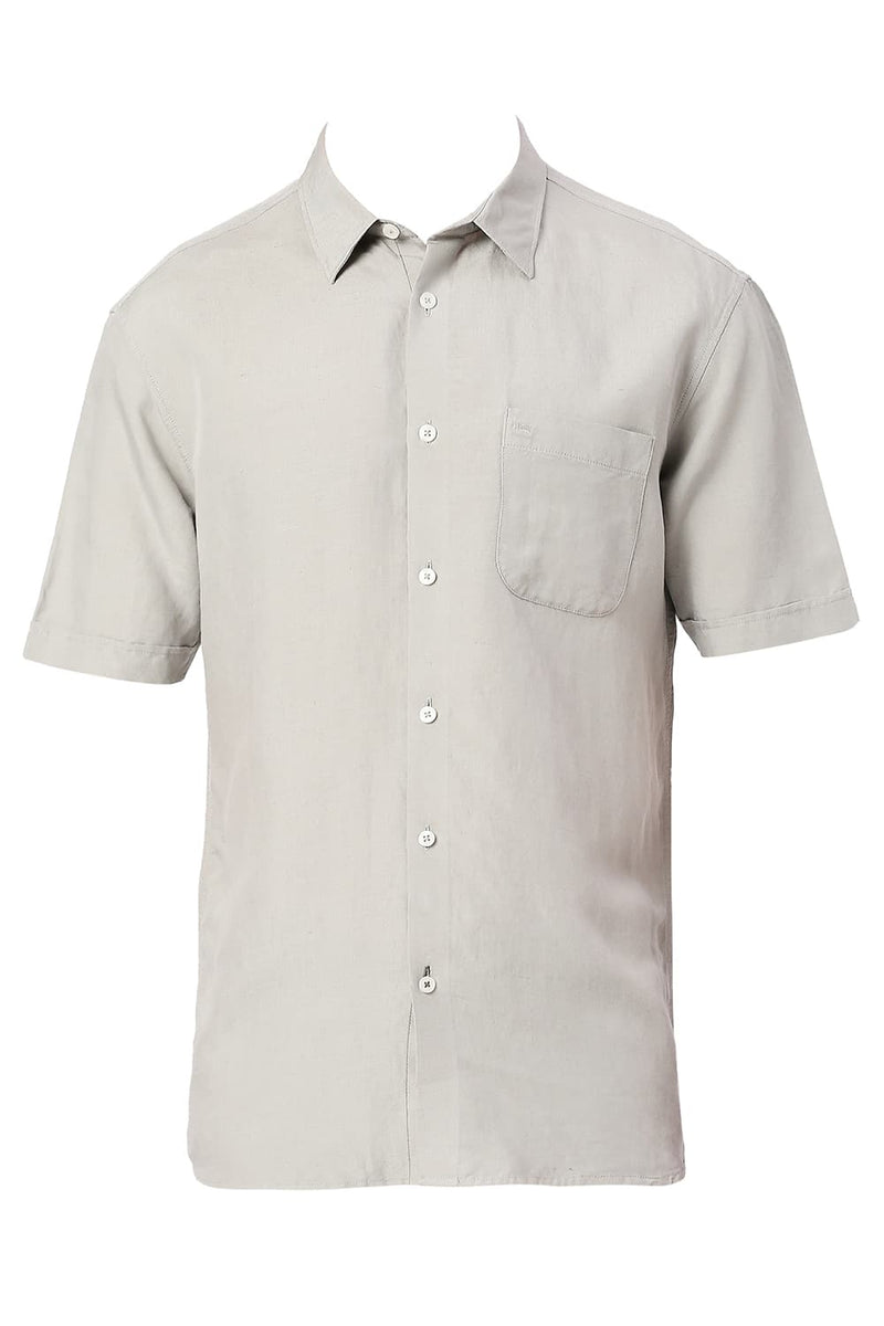 BASICS SLIM FIT VISCOSE LINEN SHIRT