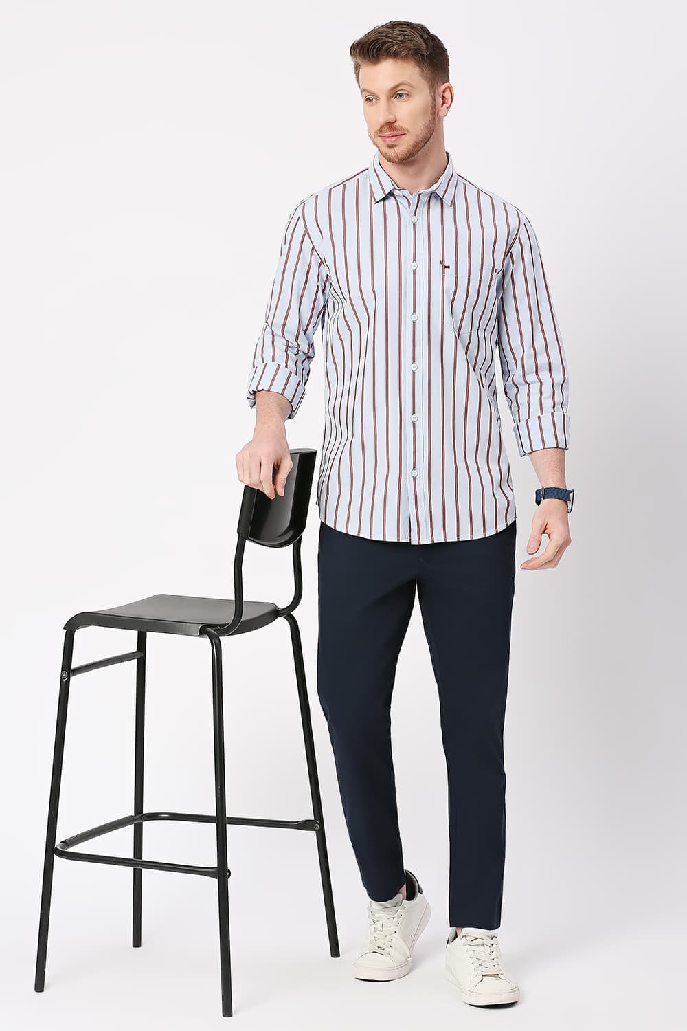 Slim Fit Cotton Stripe Shirt