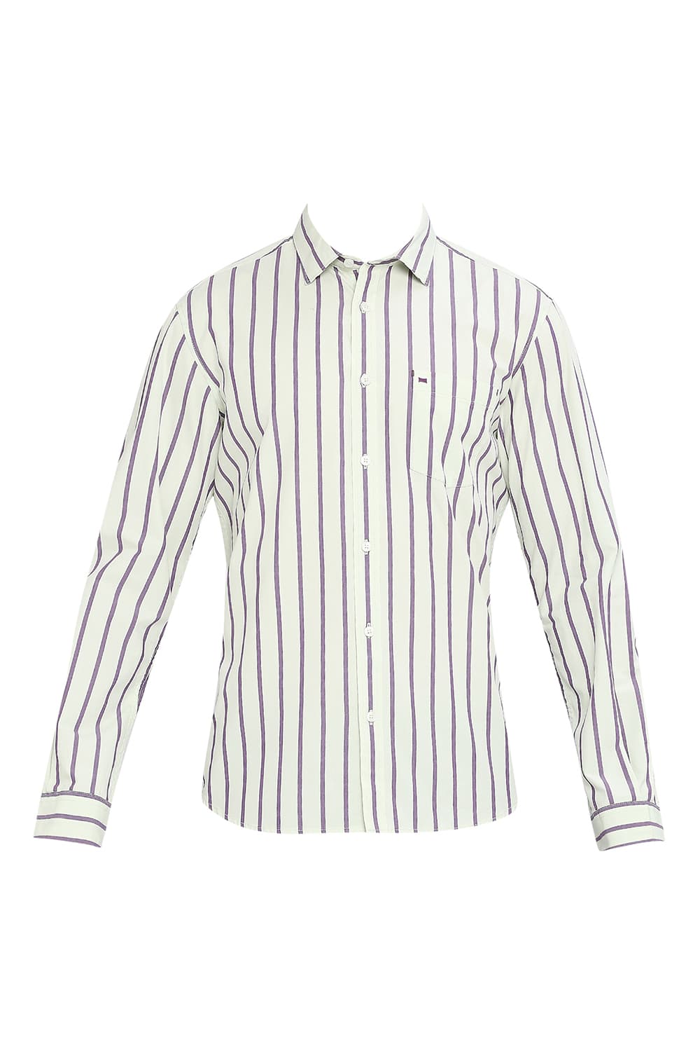 BASICS SLIM FIT COTTON STRIPE SHIRT