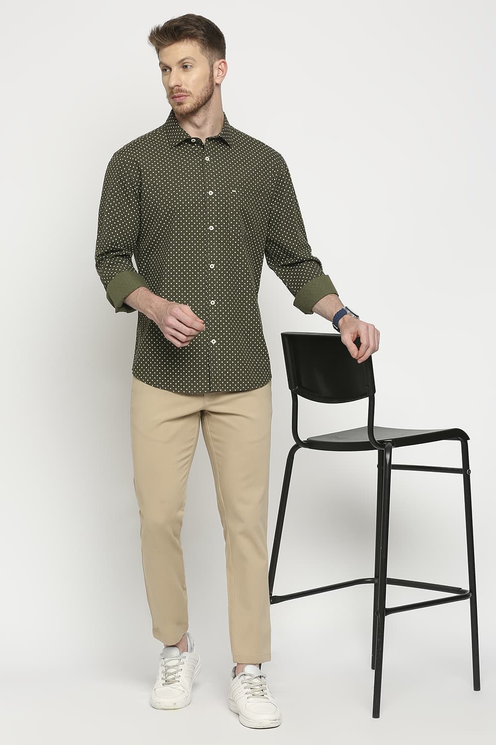 Slim Fit Cotton Poplin Printed Shirt