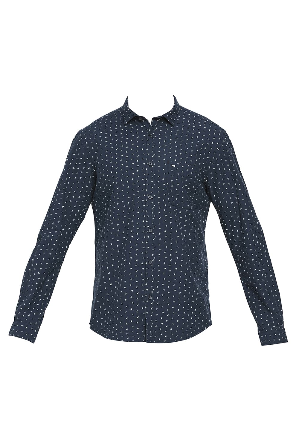 BASICS SLIM FIT COTTON TWILL PRINTED SHIRT