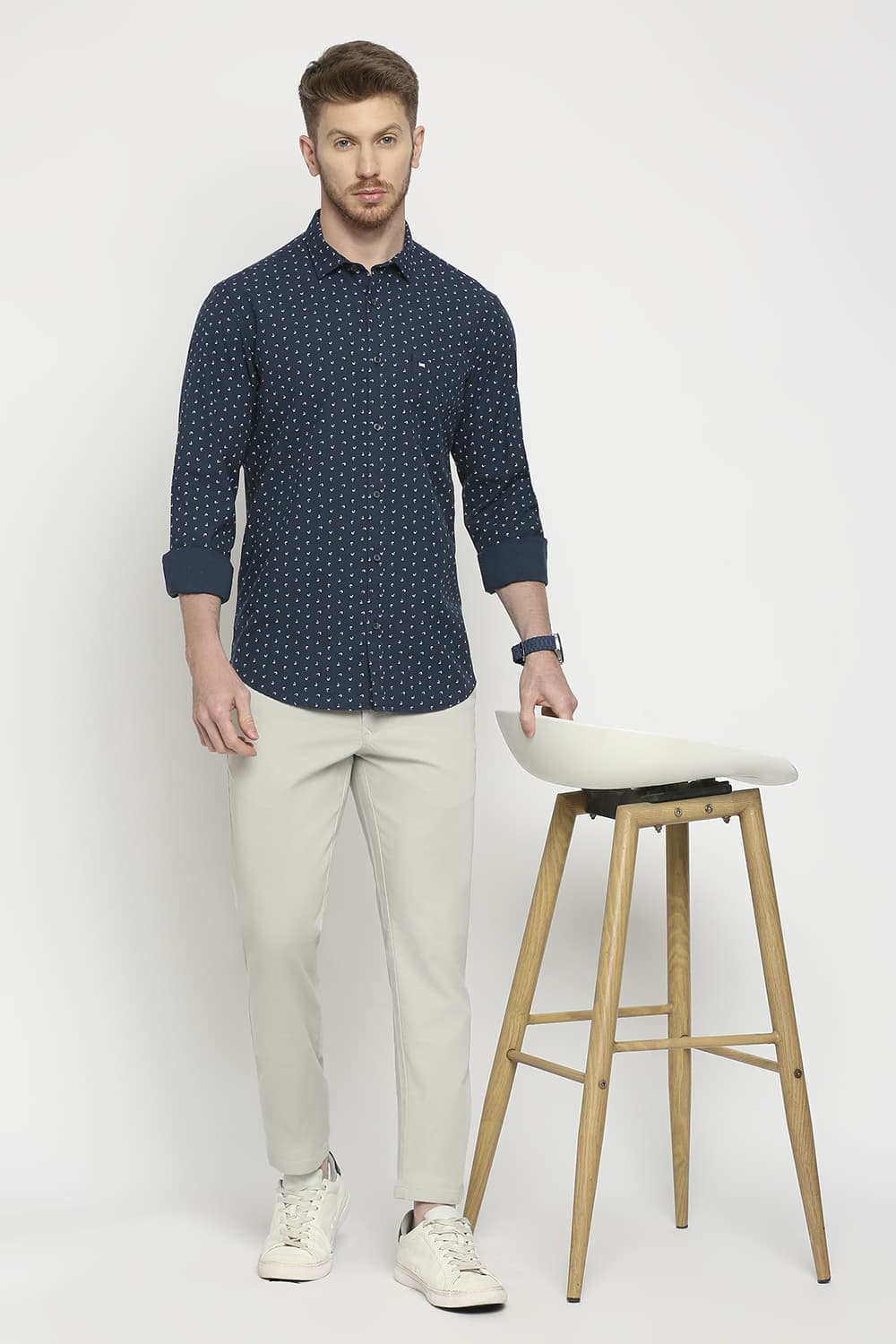 Slim Fit Cotton Twill Printed Shirt