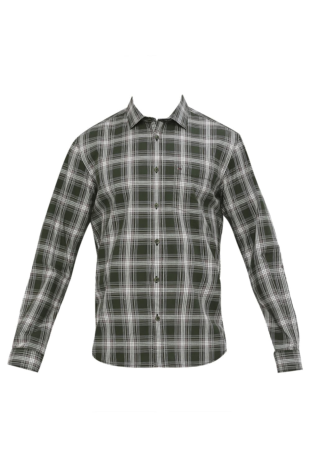 BASICS SLIM FIT COTTON CHECKS SHIRT