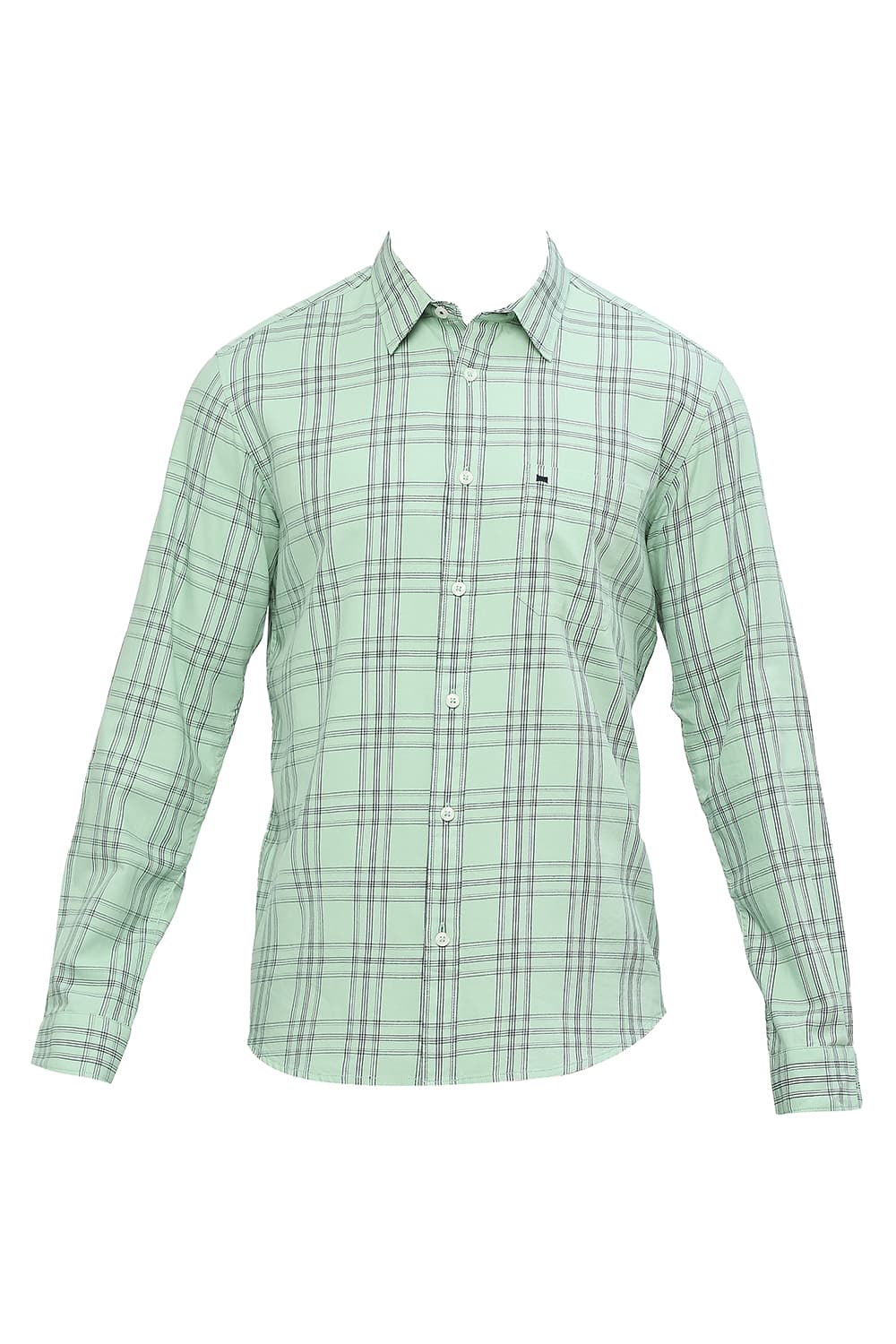 BASICS SLIM FIT COTTON TWILL CHECKS SHIRT