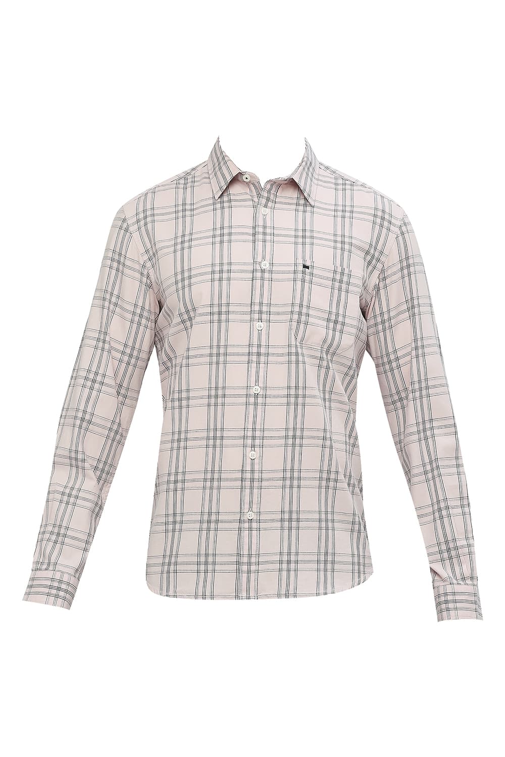 BASICS SLIM FIT COTTON TWILL CHECKS SHIRT