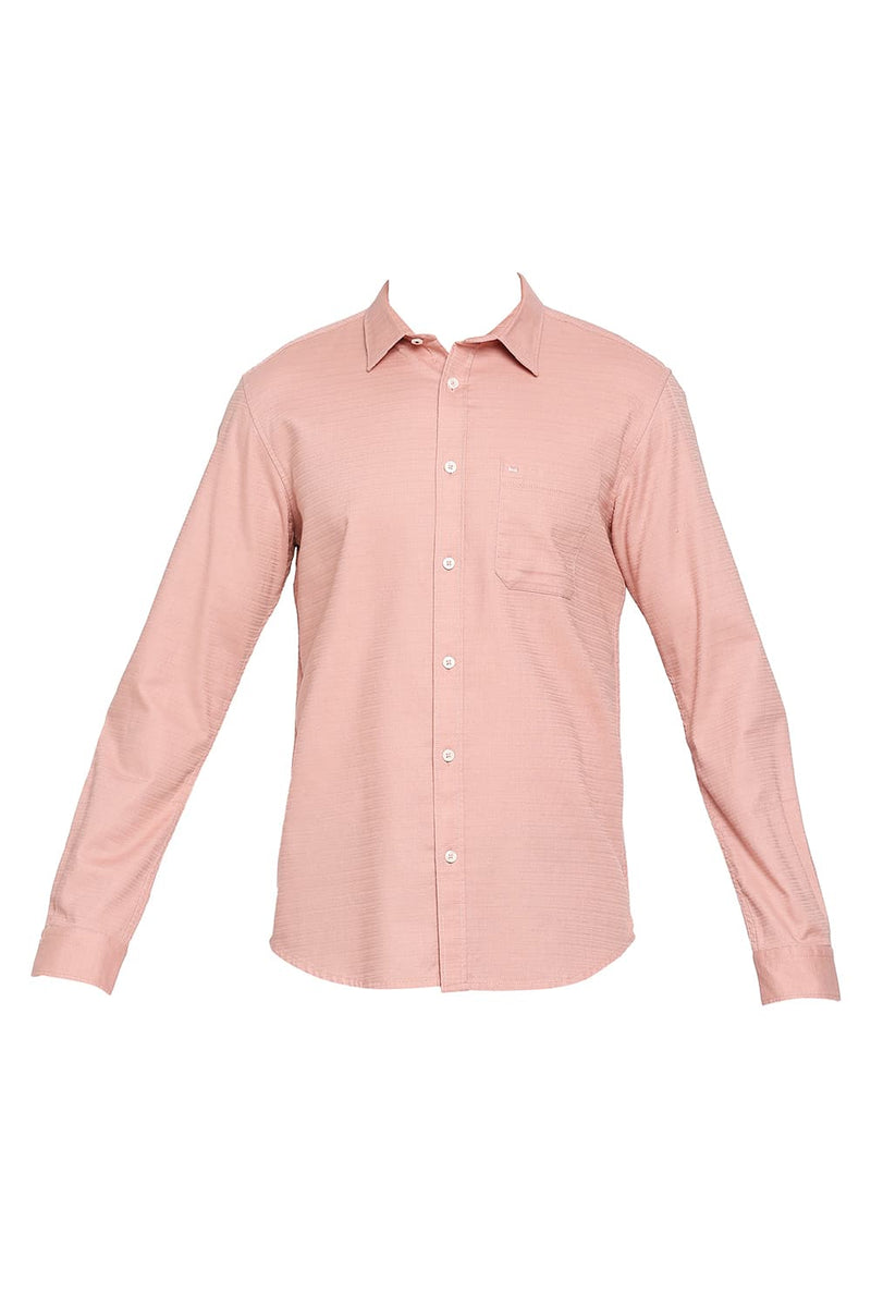 BASICS SLIM FIT COTTON DOBBY SHIRT