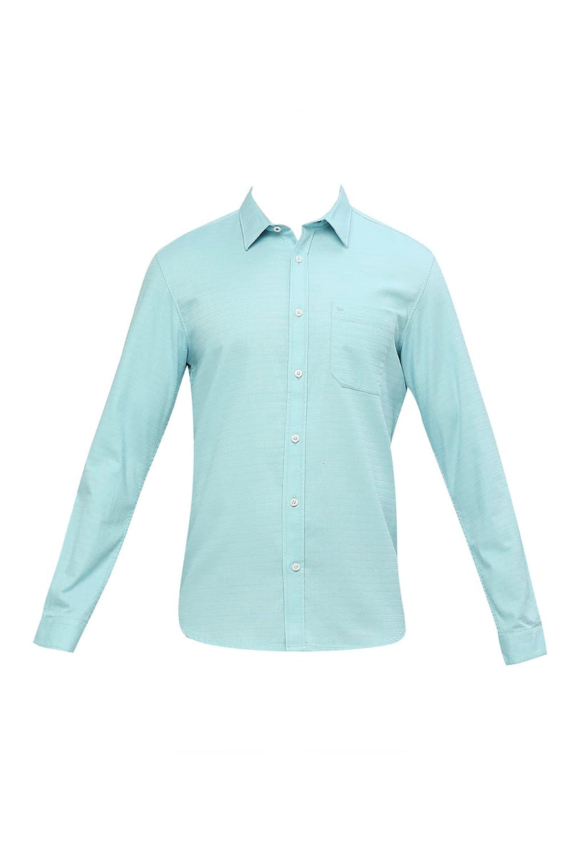 BASICS SLIM FIT COTTON DOBBY SHIRT