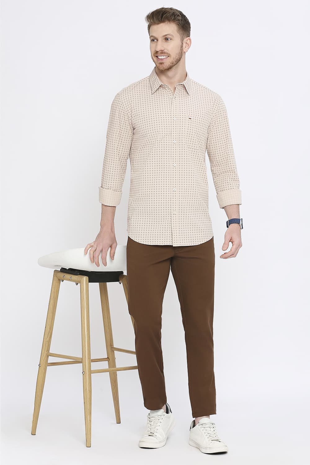 Slim Fit Cotton Poplin Printed Shirt